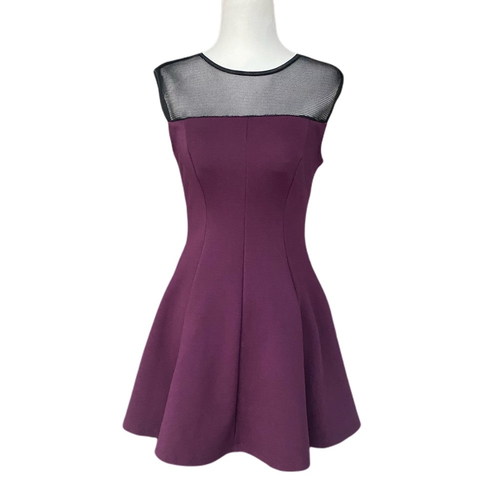 Aqua Bloomingdale's Skater Dress Mesh Neckline Size XS